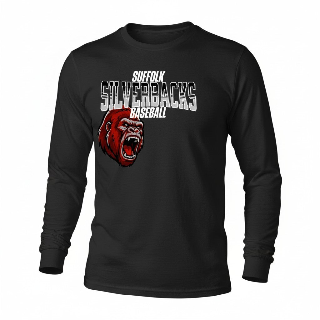 Suffolk Silverbacks Baseball  Super Fan Gildan Long Sleeve T shirt