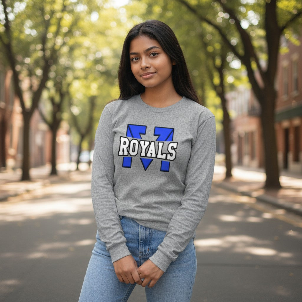 DTM Royals  Gildan Long Sleeve Shirt (Heather Gray)